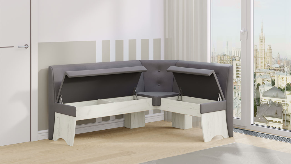 Барселона (ТриЯ) Кухонный уголок (крафт белый/серый)