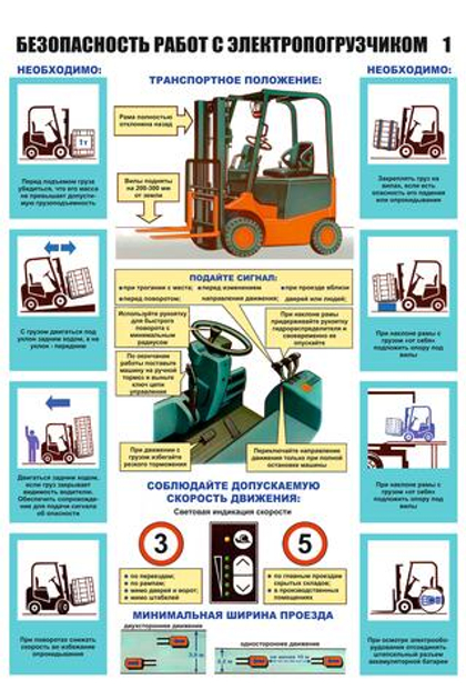 Информационный стенд "Безопасность работ с электропогрузчиком 1"