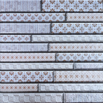 Панель самоклеящаяся 30*30см "Брусочки", цвет орнамент серо-голубой