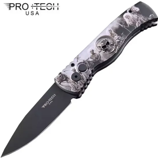 Складной нож Pro -Tech TR-2-Четыре всадника PR/TR-2-4H-B c клинком из стали 154CM, рукоять алюминий