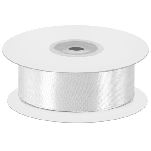 Лента атлас белый 0,7 см ДБ