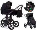 Детская коляска Peppy Monaco Thermo 3 в 1 с автокреслом First Black