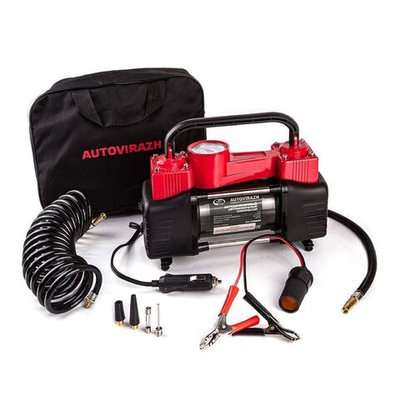 Компрессор автомобильный Autovirazh, 85 л/мин, 10 атм, маном, двухцилиндровый, AV-010888