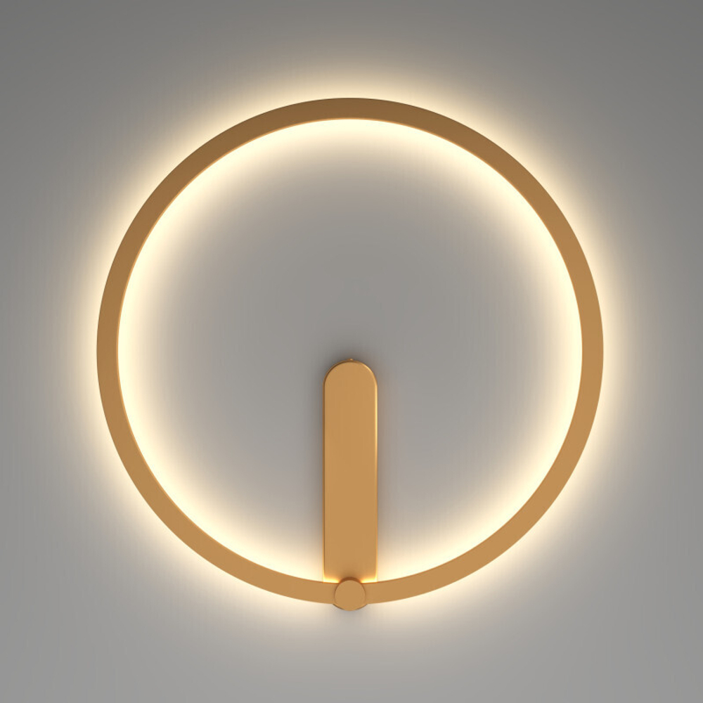 DK5035-SG Бра ROUND со светодиодом, IP20, 24W, 3000/4000/6500K, матовое золото, алюминий