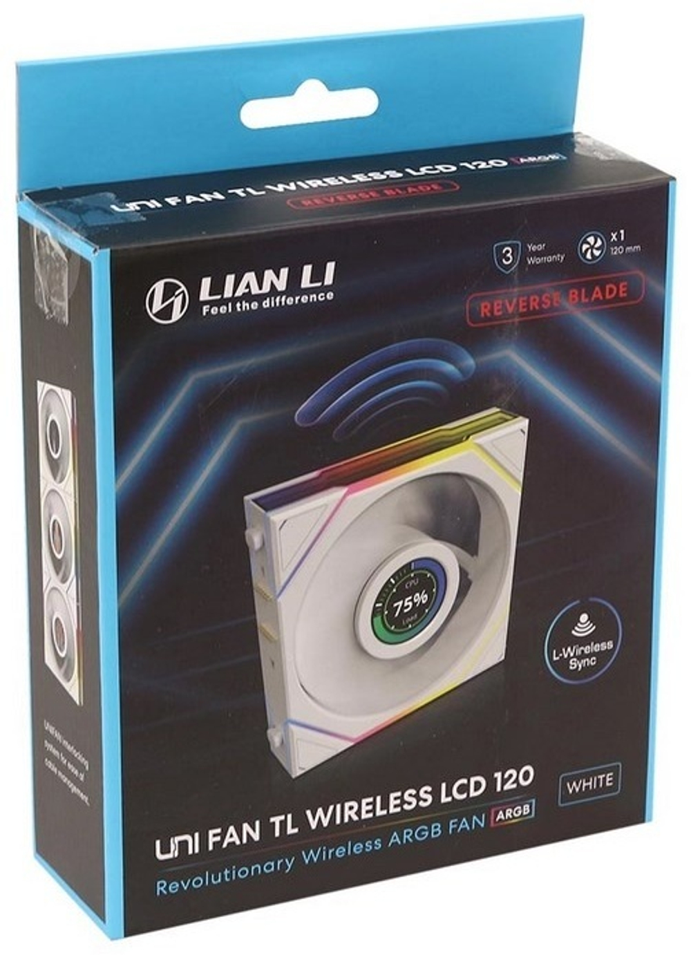 Вентилятор LIAN LI Uni Fan TL Wireless LCD 120 ARGB Reverse Blade 12RTLLCD1W1W