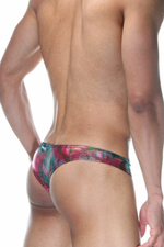 Сексуальные трусы-бразилиана из ткани с блеском (Размер: XL) (Цвет: разноцветный)