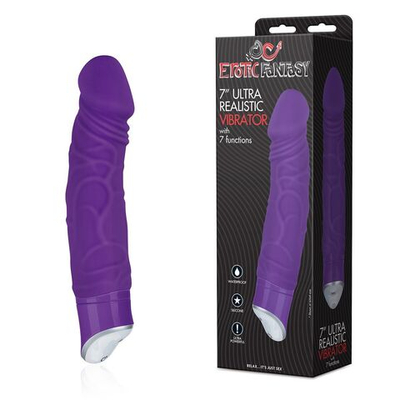 Фиолетовый реалистичный вибратор с 7 режимами - 16 см. (Цвет: фиолетовый)