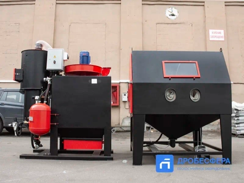 Пескоструйная камера PST КСО-150-Н-ФВР-М (4кВт) с боковой загрузкой