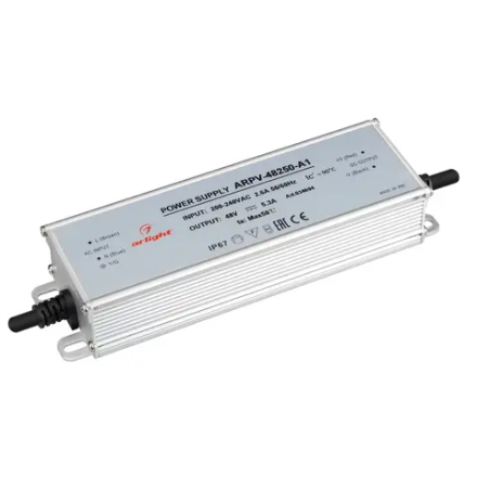 Блок питания ARPV-48250-A1 (48V, 5.3A, 254W) (Arlight, IP67 Металл, 3 года) 034694