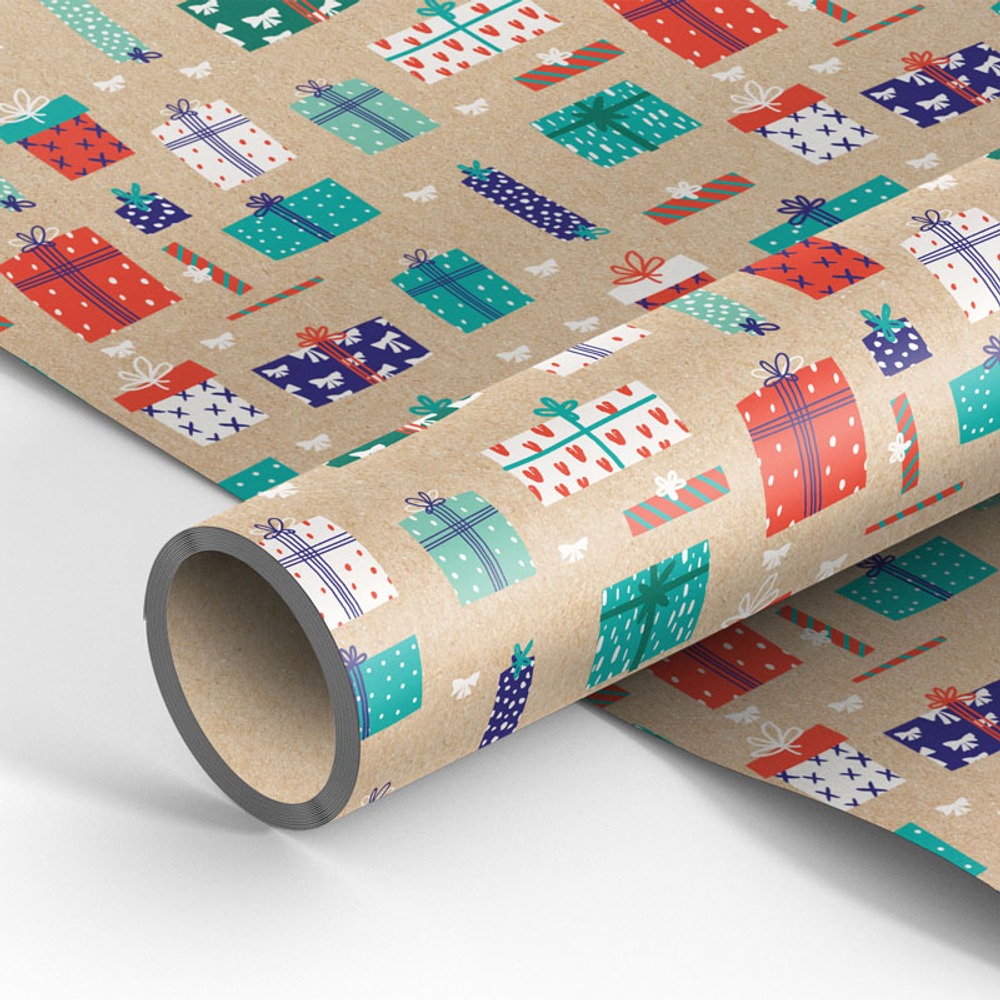 Упаковочная бумага крафт 70*100см, MESHU "Favorite gifts", 70г/м2 И