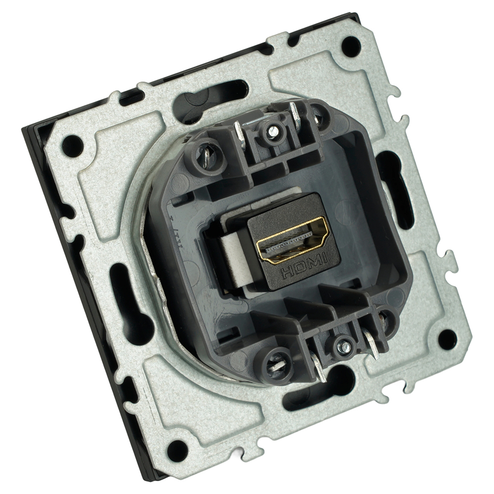 Розетка HDMI 2.0 Type A (механизм), серия Эмили, STEKKER, RST00-5118-05, черный уголь, soft touch 50171