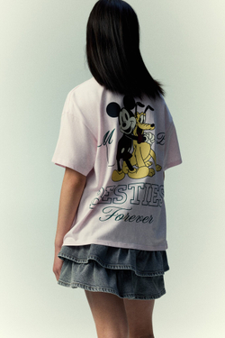 H&M Футболка с принтом, светло-розовый