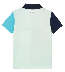 Детская теннисная футболка Lacoste Recycled Pique Knit Tennis - navy blue/blue/green/white
