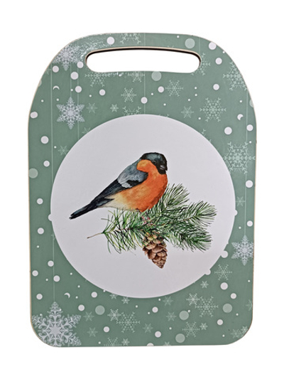 Доска с литографией "Снегирь"