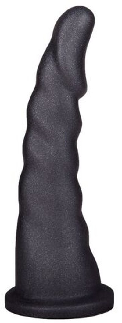 Женский страпон с чёрной насадкой и вагинальной пробкой - 18,5 и 10,5 см.