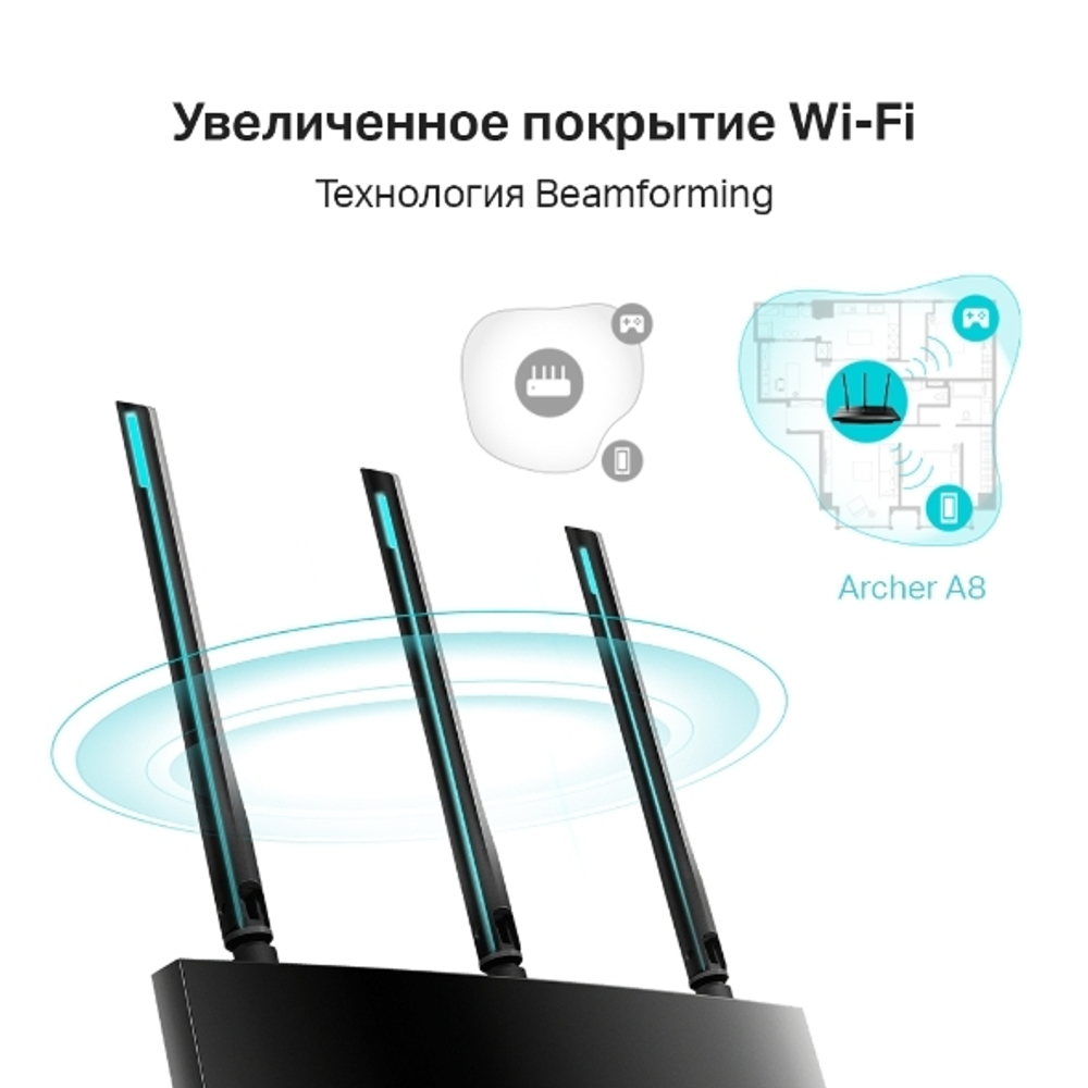 TP-Link Archer A8 Двухдиапазонный Wi-Fi роутер AC1900