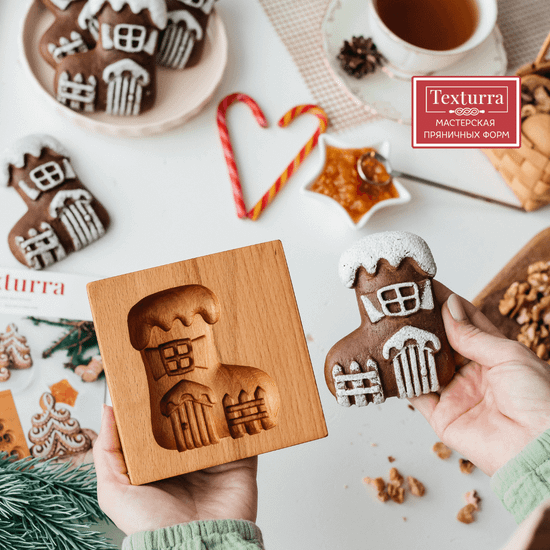 Пряничная форма Валенок-домишка