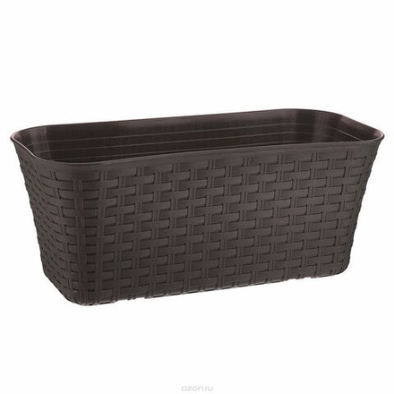 Балконный ящик  400мм РОТАНГ коричневый ротанг М-пластика