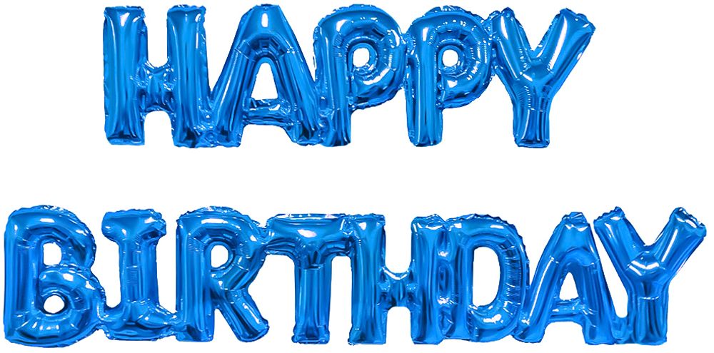 Шар (17&#39;&#39;/43 см) Мини-фигура, Надпись &quot;Happy Birthday&quot;, Синий, 1 шт. в уп.