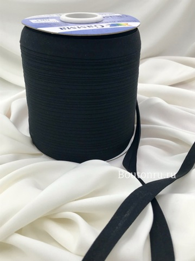 Косая бейка хлопок №081 черная GAMMA GK-15C 14-15 мм