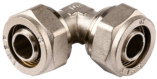 Уголок ЗУБР соединительный, цанга-цанга, 16х16х2,0, никель