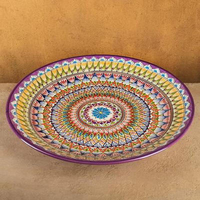 Ляган Риштанская Керамика Узоры , 41 см, микс