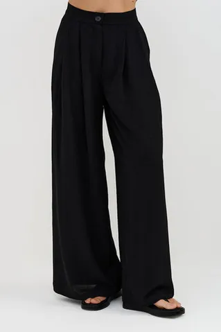 Брюки палаццо свободного кроя черного цвета