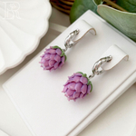 LEFIREL' Серьги серебряные женские "Клевер" с цветами из муранского стекла / ювелирные украшения из родированного серебра 925