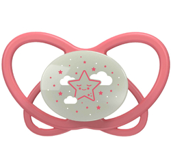 NIP Соска пустышка, силикон "Butterfly Night ", красный, размер 1 (0-6)