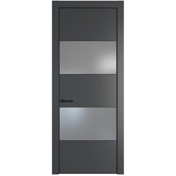 Межкомнатная дверь эмаль Profil Doors 22PA графит со вставкой