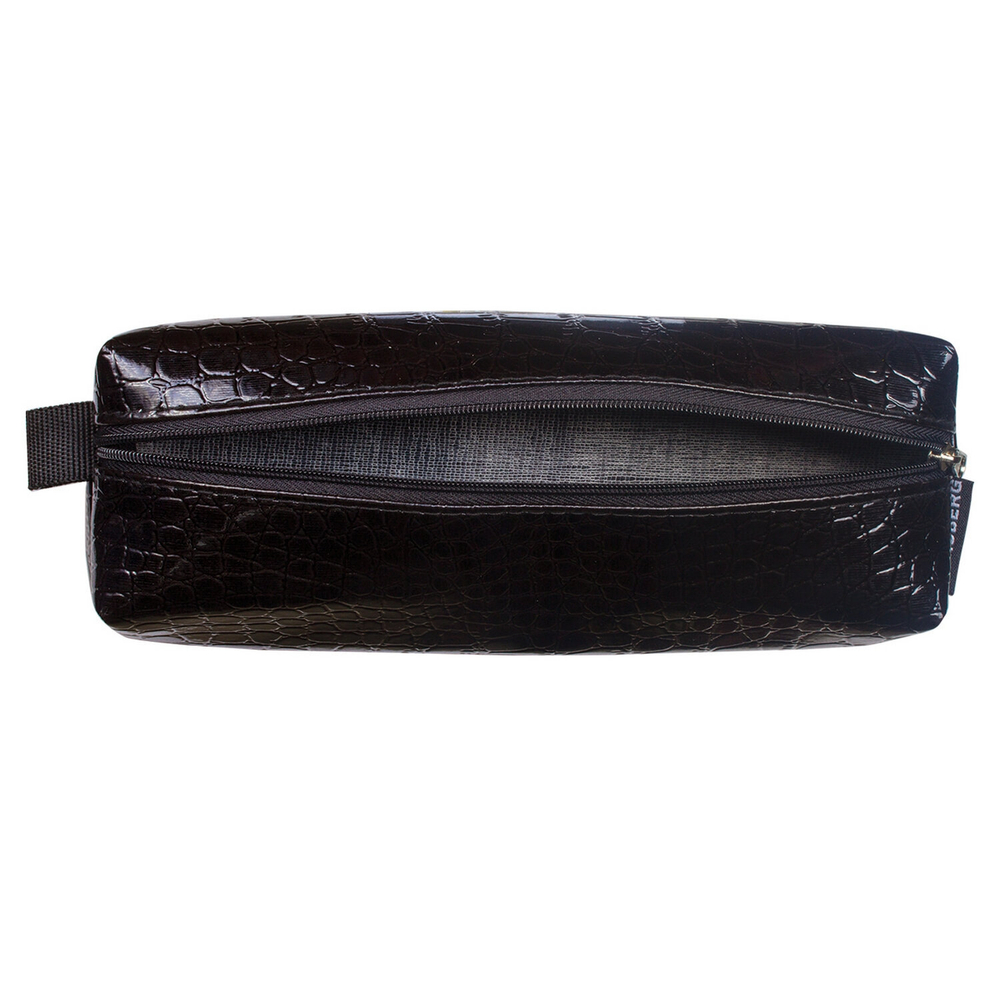 Пенал-косметичка BRAUBERG "Ultra black" "крокодиловая кожа" 20х6х4 см (3 штуки в упаковке)