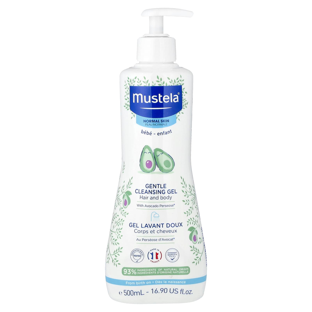 Mustela, мягкий очищающий гель с авокадо, для волос и тела, 500 мл (16,9 жидк. унции)