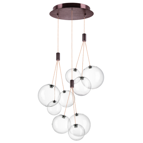 801090 Люстра SFERETTA LED 9х1,35W 600LM КОФЕЙНЫЙ/ПРОЗРАЧНЫЙ 3000K