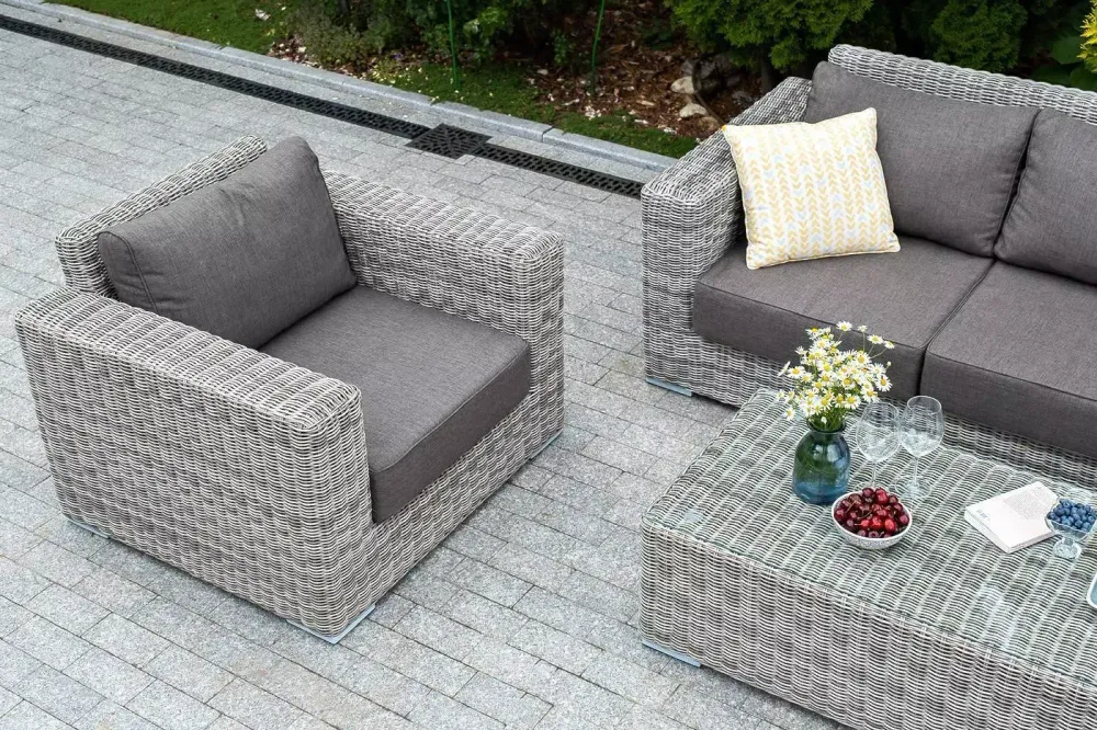 "Боно" кресло из искусственного ротанга, цвет серый