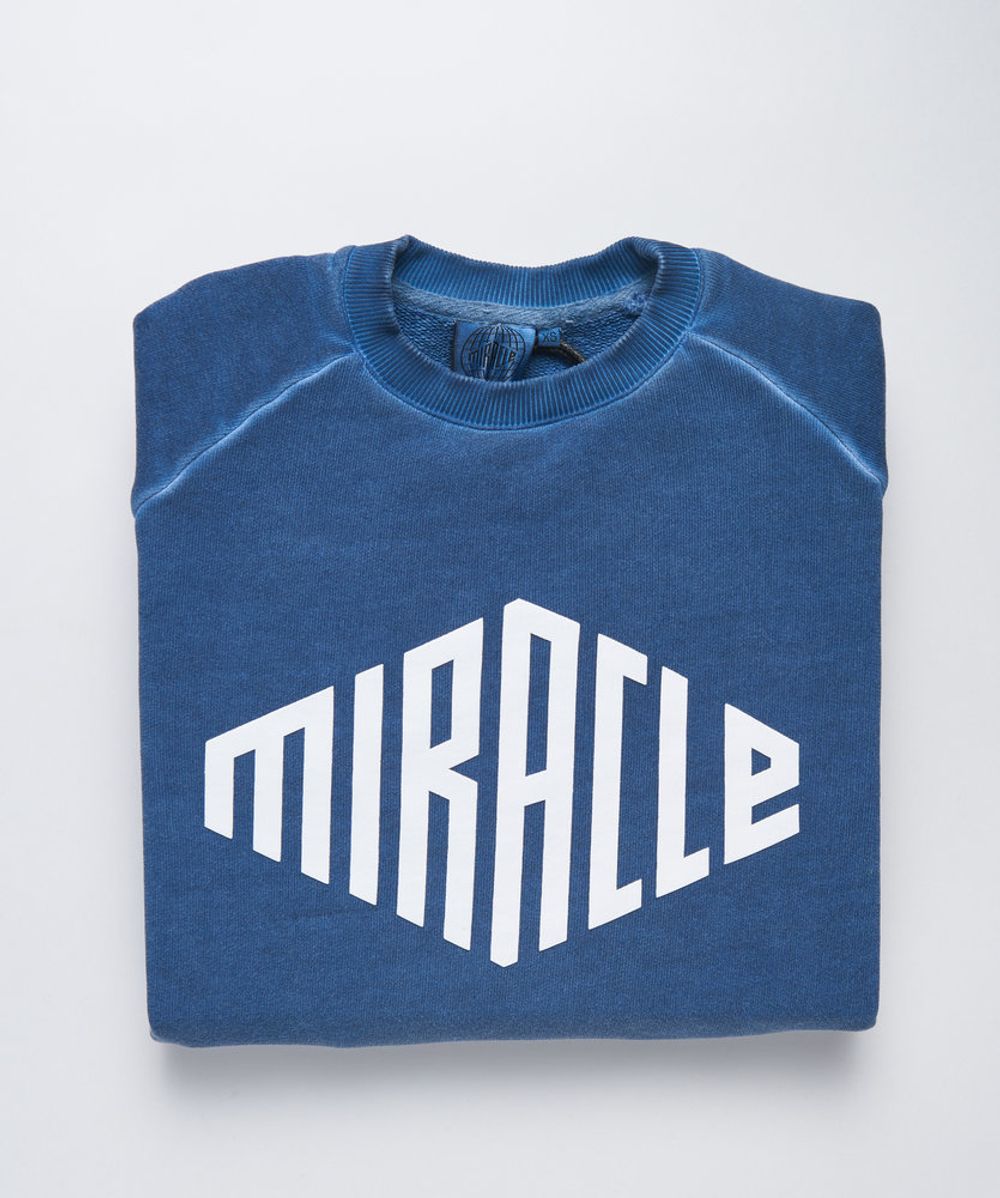 Толстовка White Logo Garment Dye Синий