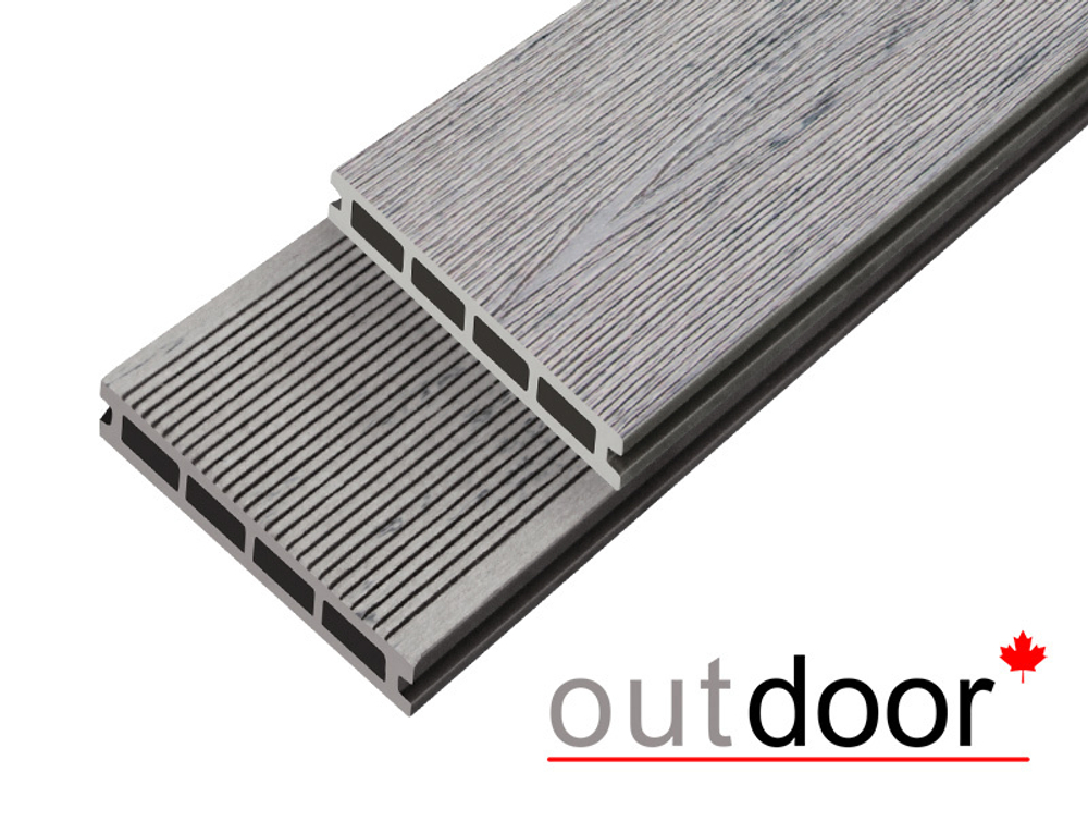 Террасная доска ДПК Outdoor 3D 150*25*3000 мм. STORM/вельвет серая микс
