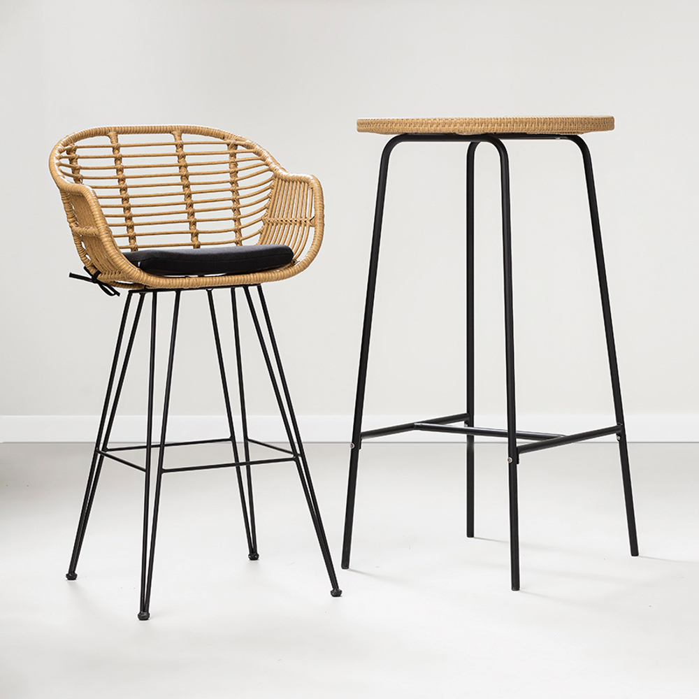 Стул барный Bergenson Bjorn Vetle Bent, ротанг