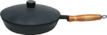 Сковорода-гриль чугунная Г-240/50-1 с деревянной ручкой и рифленым дном