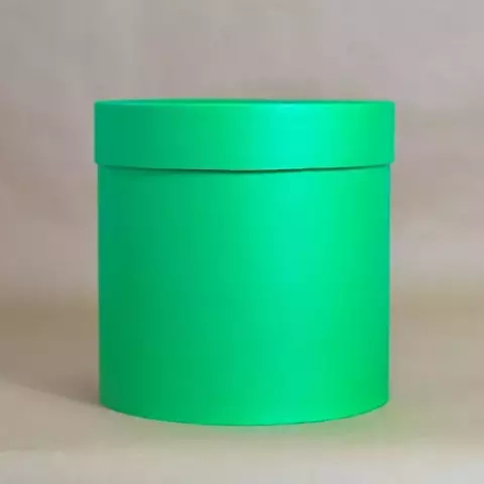 Коробка КРУГ матовая 20*20см ЖЁЛТАЯ