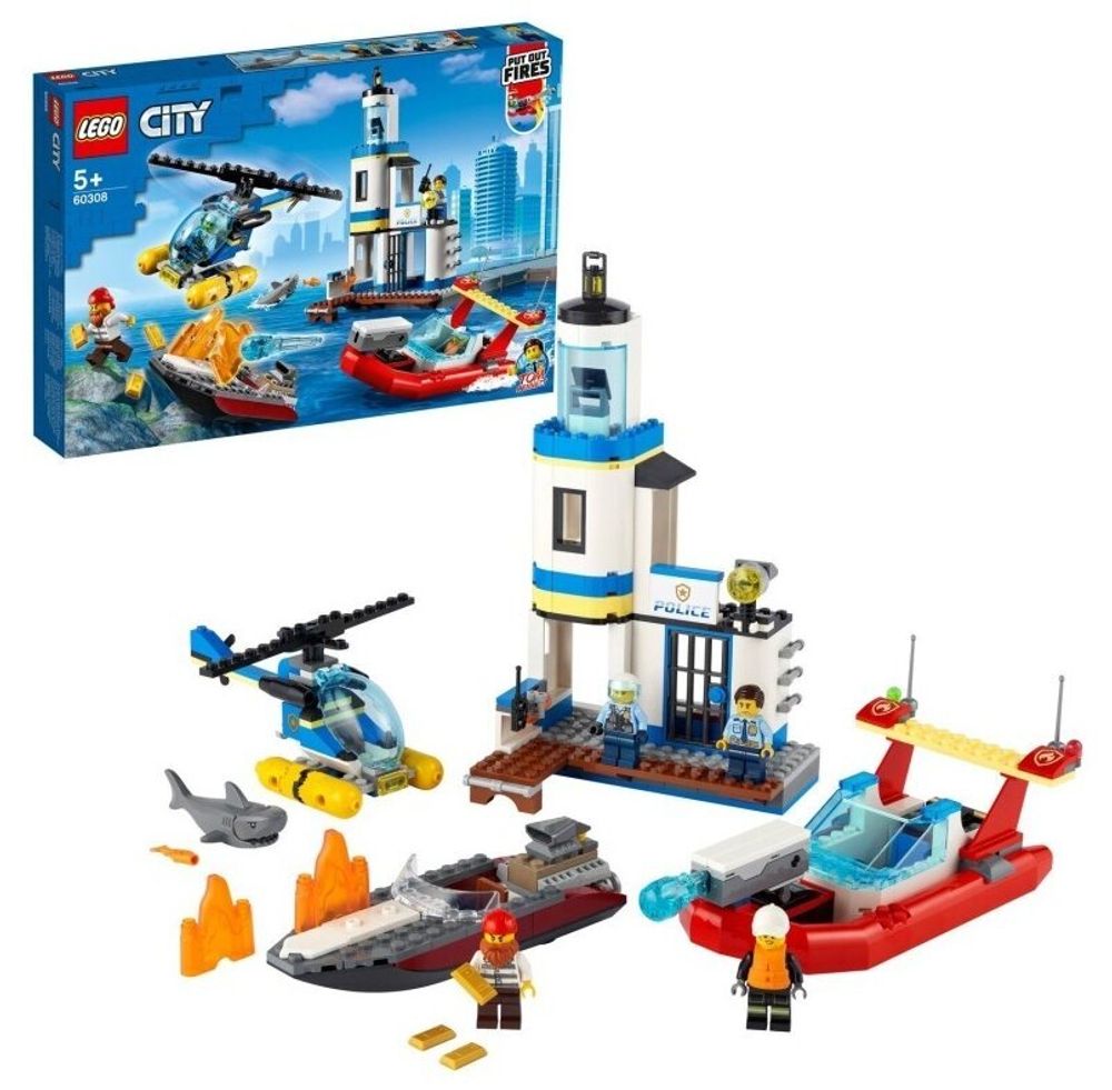 Конструктор LEGO City 60308 Операция береговой полиции и пожарных