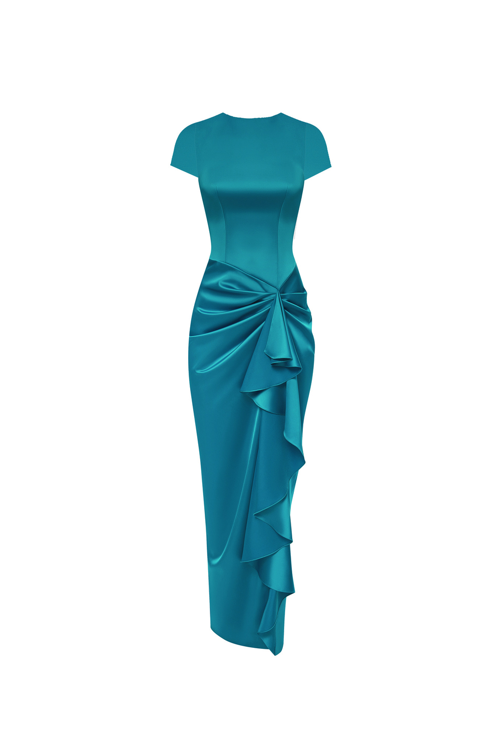 Платье из сатина с воланом