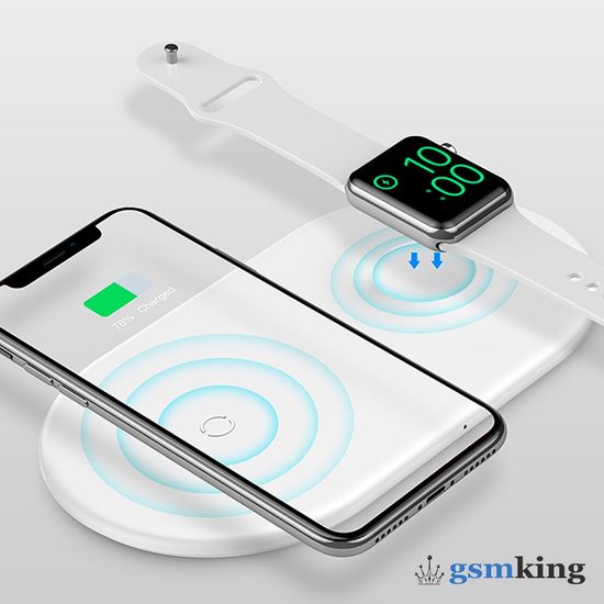 Baseus Smart 2-in-1 Wireless Charger White WX2IN1-02