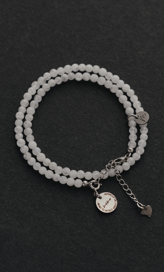 Браслет "Memo about Moon" двойной из природного лунного камня