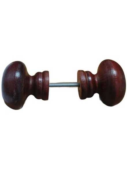 Ручка деревянная кнопка межкомнатная, для двери ( мокко) 60 мм