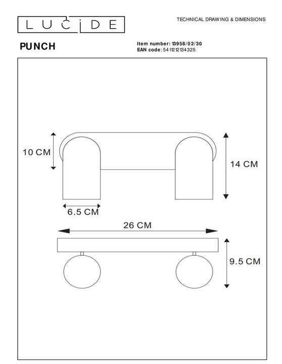 Спот Lucide Punch 13958/02/30