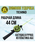 Удочка для зимней рыбалки Три Кита Tehno, катушка d-65mm с пластмассовой ручкой, (хлыст - поликарбонат), (упк. 10шт.)
