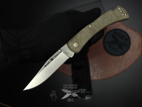 Складной нож BUCK 0110ODS4 110 Slim Knife Pro c клинком из стали CPM-S30V, рукоять микарта