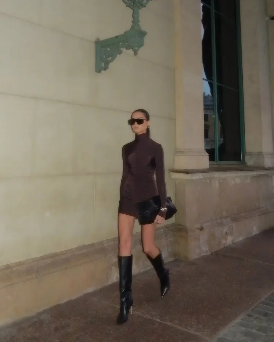 Платье Flana mini, Шоколадное