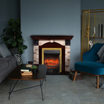 Каминокомплект Real Flame Dublin Rock AO с очагом Fobos Lux Brass