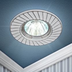 ST6 CH/WH Светильник ЭРА штампованный MR16,12V/220V, 50W белый/хром | Штампованные встраиваемые светильники